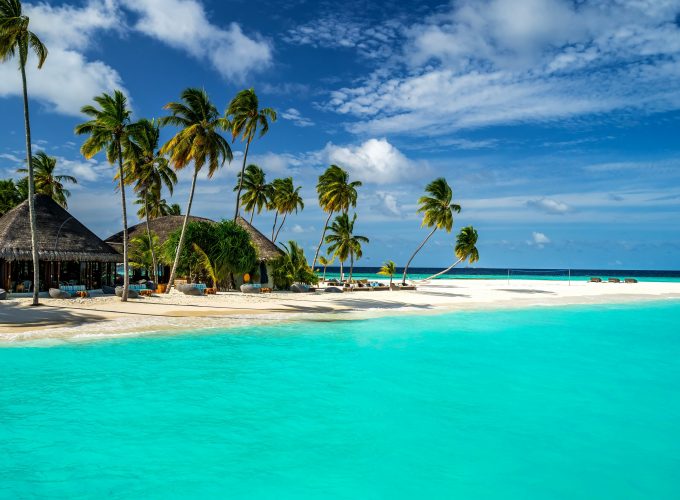 Wallpaper Maldives, 5k, 4k wallpaper, 8k, Indian Ocean, Best Beaches in the World palms, shore, sky, Travel 9021210752